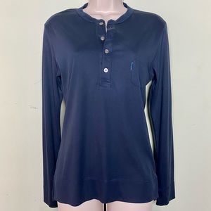 Faconnable Navy Henley Style Shirt